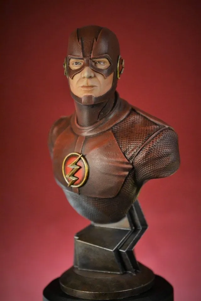 Busto do Flash com acabamento de estátua de colecionador
